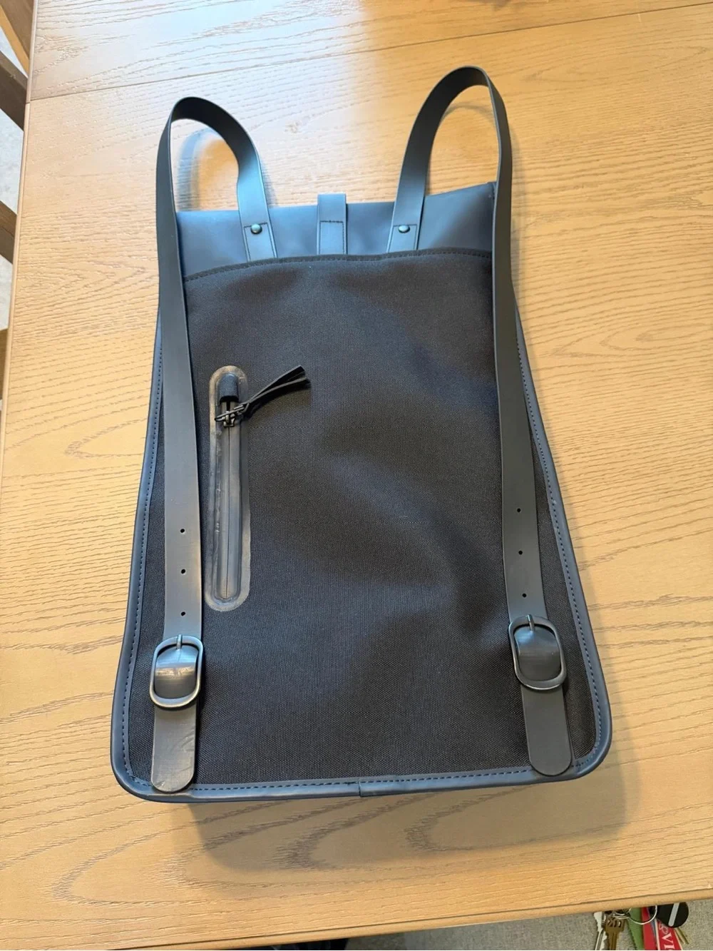 Rains navy blue Minimal Flap Backpack